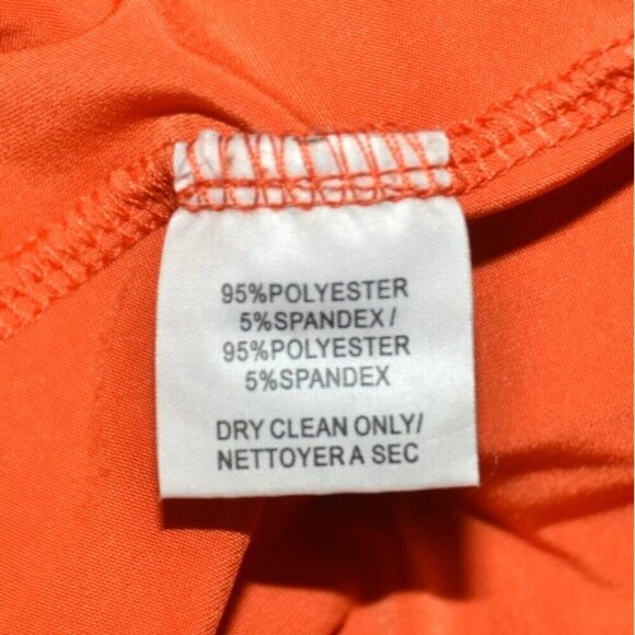 Trina Turk Size XS Orange Crochet & Fringe Mini Dress Lined Bodycon Boho Fall - Picture 11 of 12